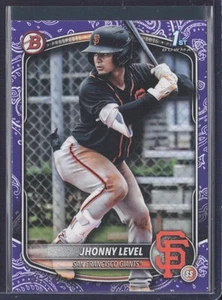 2025 Bowman #BP-147 Jhonny Level Prospects Purple Pattern /199 Giants SN 1st RC - Picture 1 of 2