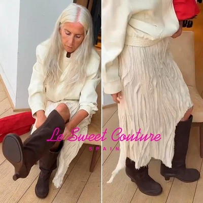 BOTAS ZARA MUJER NUEVAS CON ETIQUETAS FW25 MARRÓN CUERO PARTIDO TACÓN GATITO TODAS LAS TALLAS 3017/610/700 Foto 1 de 3