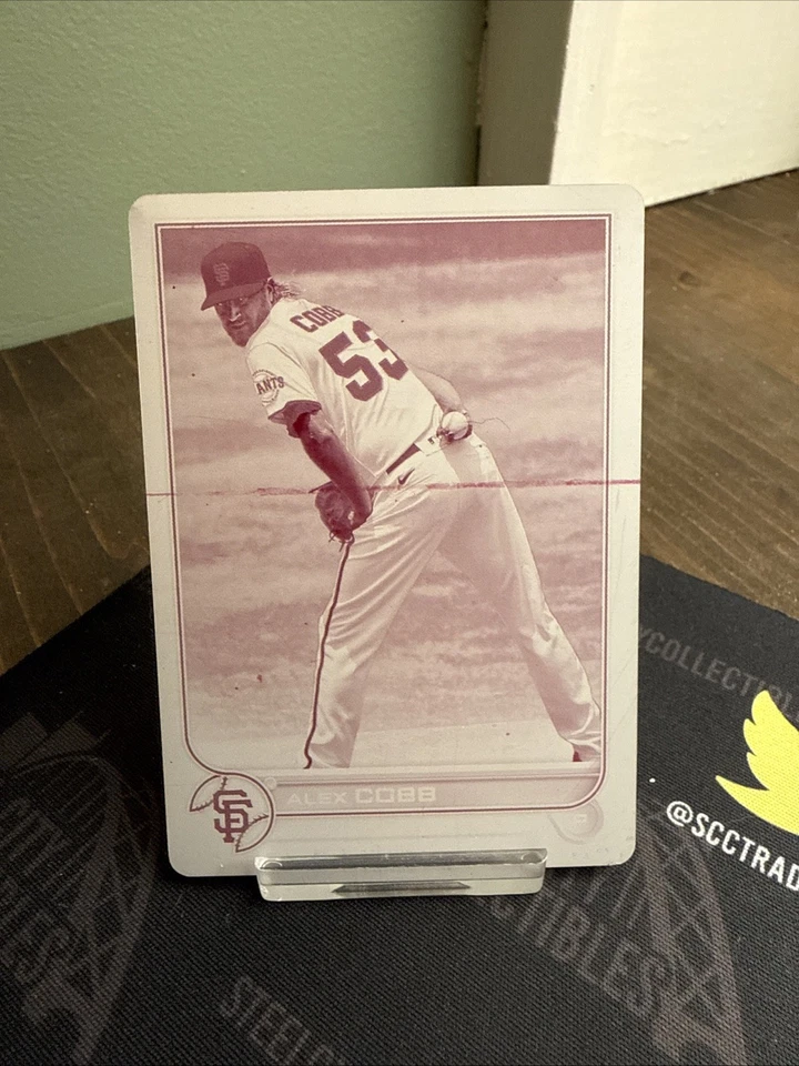 2022 Topps Series 2 Alex Cobb #359 1/1 Magenta Printing Plate SF Giants - Image 1 of 4