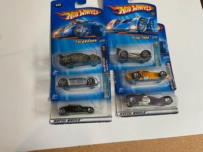 Lote de 6 torpedos Hot Wheels Drop Tops 2005 primeiras edições preto Subaru Impreza - Imagem 1 de 4