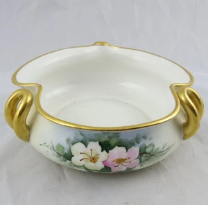 Antique Stouffer Hand Painted Limoges France Handled Bowl 6-1/2" x 2-1/4" - Picture 1 of 4