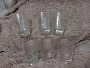 Set of 6 Vintage Retro Dimpled Clear Acrylic Short Tumblers  - Picture 1 of 6