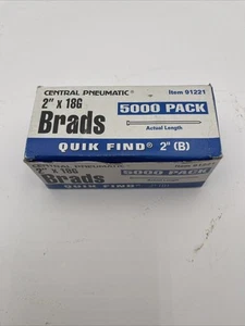 NUEVO Brads Central Pneumatic 91221 3"x18G, Caja de 5000 *ENVÍO GRATUITO* - Imagen 1 de 7
