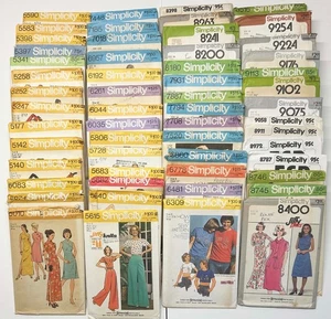 Lot of 56 Sewing Patterns Simplicity 1970s Misses' Mixed Sizes Uncut - Picture 1 of 8