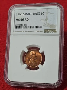 Picker's Delight 1960 Small Date Lincoln Memorial Penny  NGC MS 66 RD     #T6000 - Picture 1 of 2