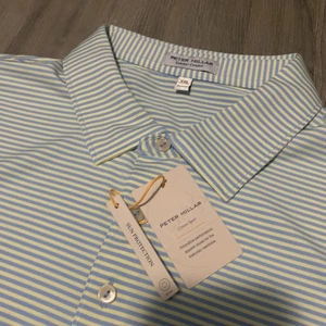 PETER MILLAR GOLF POLOSHIRT -XXL GELB BLAU GESTREIFT SOMMER KOMFORT STRETCH - Bild 1 von 11