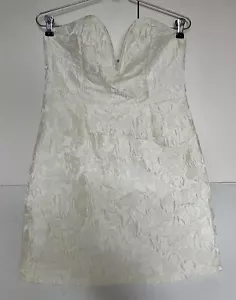 Lulus Sparkly Finesse White Strapless Bustier Mini Dress Cocktail Sz Medium - Picture 1 of 8