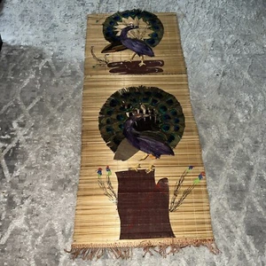 Vintage Bamboo Peacock Wall Art - Picture 1 of 9