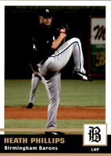 2005 Birmingham Barons Grandstand #19 Heath Phillips Evansville Indiana IN Card