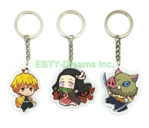 Set 3 Portachiavi Demon Anime Acrilico Zenitsu Inosuke Nezuko v3 - Foto 1 di 2