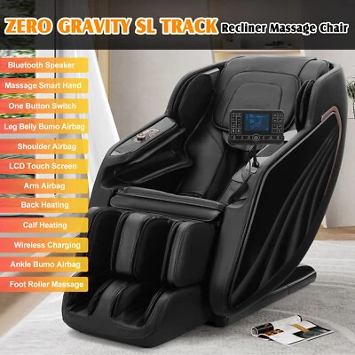Full Body Zero Gravity Recliner Massage Chair SL Track,Heat,Foot Roller Black - Image 1 of 4