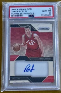Jakob Poeltl 2016-17 Prizm Rookie Signatures Autografo RC PSA 10 Pop 1 - Foto 1 di 2