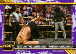 2021 Topps WWE NXT Purple Parallel #89 Dexter Lumis and Cameron Grimes Compete - Picture 1 of 2