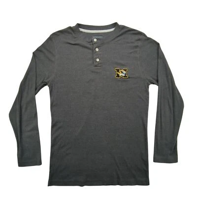 Camisa de los Tigres de Missouri para Hombres Sección Media 101 Majestuosa Manga Larga Henley NCAA Foto 1 de 4