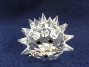 Swarovski Crystal Hedgehog 2" Signed Black Eyes Silver Whiskers Vintage - Picture 1 of 4