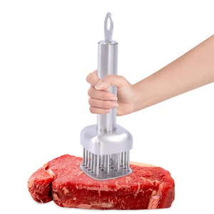 Manual Meat Tenderizer Stainless Steel Steak Hammer 24 Sharp Needles Cooking  - Picture 1 of 12