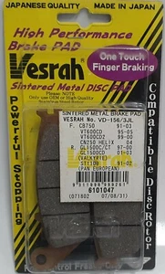 Pastillas de freno sinterizadas Vesrah VD-156/3JL Honda Kawasaki Kymco Triumph Yamaha FA142 - Imagen 1 de 1