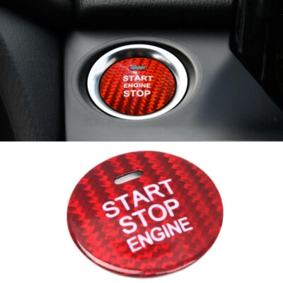 Cubierta de botón de arranque de motor de fibra de carbono real rojo 2013-2019 para Mazda CX-5 Foto 1 de 4