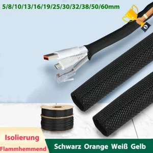 Bunt Geflechtschlauch Geschlitzt Selbstschließend Kabelschutz Kabelschlauch - Bild 1 von 7