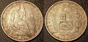 Peru - Republik - 1/2 sol Silber 1927 Hervorragend! Km #216 - Imagen 1 de 1