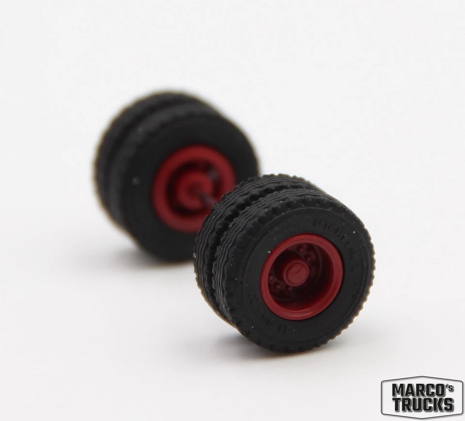 Herpa Wheel set Drive axle MB LPS steel oxblood red 87MBS026376 1:87 /HN2821-2 - Image 1 of 1