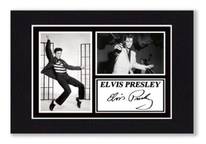 Montaje A4 ELVIS PRESLEY Autógrafo Firmado Estampado FOTO Listo para Enmarcar ROCK N ROLL - Imagen 1 de 3