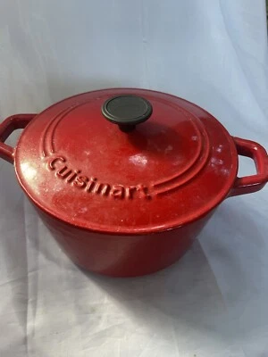 Hierro fundido Cuisinart 3 cuartos /Cazuela redonda cubierta 2,9 L - rojo cardenal Foto 1 de 4
