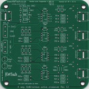 Mono 4-way active filter PCB DIY BALANCED/UNBAL INPUT 12dB/Octave v1.3 - Picture 1 of 5