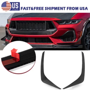 Front Bumper Spoiler Fins Canards Strip Trim For Ford Mustang S650 2024-2025 USA - Imagen 1 de 12