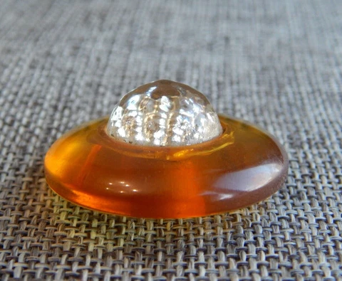 Antique Vtg Bakelite Button with Glass Center~Aprx: 1-1/4"~#634-C Cover