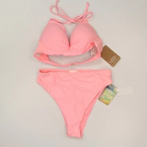 Hobie Women's 2 Piece Bathing Swimming Suit Bikini Size Large Pink Swimwear NWT - Picture 1 of 12