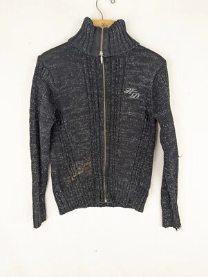 Jersey Harley Davidson Mujer Grande Negro Tejido Cremallera Completa Motocicleta Bordado Foto 1 de 4