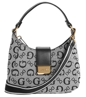 NEW GUESS Women's Whitney Logo Small Hobo Crossbody Phone Bag Handbag - Black - Image 1 of 4