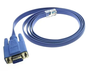 1x DB 9Pin RS232 Serial to RJ45 CAT5 Ethernet Adapter LAN Console Cable - image 1 of 4