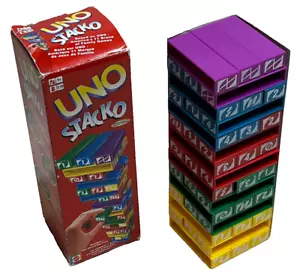 UNO STACKO SPIEL: 2002 Stacking Block Spiel von Mattel (KOSTENLOSE UK P&P) - Bild 1 von 8