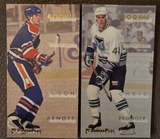 1993-94 Fleer Power Play Rookie Standouts #1 Jason Arnott, #12 Chris Pronger