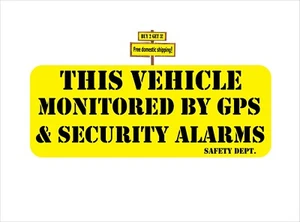 This Vehicle Monitored By GPS & Security Alarm Safety Sticker 3.25"x 8.5" P816 - Bild 1 von 1
