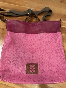 Orla Kiely HTF, Rare, Vintage Burdock Pink Leather bag in amazing condition!  - Picture 1 of 8