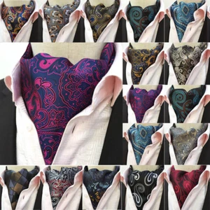 Corbata de boda de corbata Ascot bufandas a cuadros florales de cachemira colorida para hombre - Imagen 1 de 25