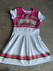 Zombies 2 Seabrook Costume Girls Cheerleader Large 10-12 Pink White Dress Only - Picture 1 of 5