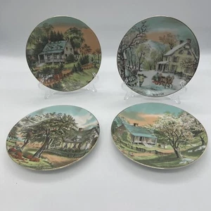 Set Seasons Currier & Ives Collector Plates Bond International 1995 Japan - Picture 1 of 15