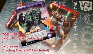 3-PACK Transformers TCG Trypticon Metroplex Omega Titan 6x8 Toploaders + Sleeves - Picture 1 of 6
