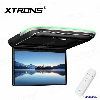 12.5" Android IPS Screen FHD Car TV Roof Overhead Monitor Player WiFi +4G Dongle - Image 1 of 4