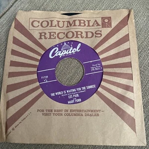 Les Paul & Mary Ford 45 The World Is Waiting For The Sunrise & Whispering - Picture 1 of 4