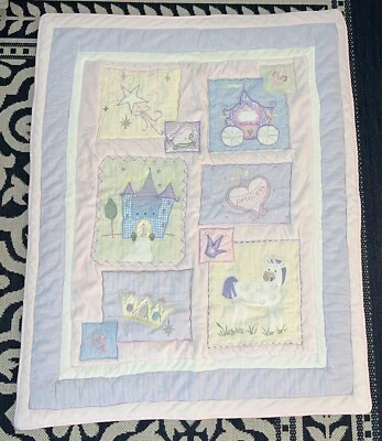 Kidsline Princess Ballerina Pink pastel Baby Nursery comforter quilt - Image 1 of 4