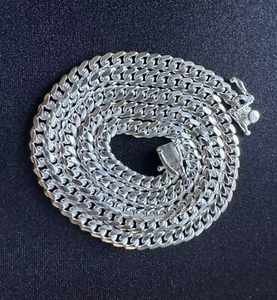 New Unisex Italian Sterling Silver 24" 4.8mm Miami Cuban Link Chain Necklace 36g - Picture 1 of 6