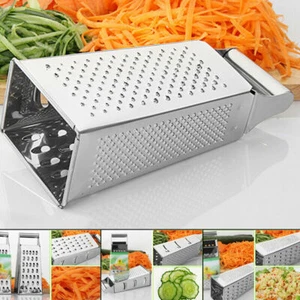 AU Stainless Steel 4 Sided Cheese Grater Box Vegetable Food Slicer Shredder - Picture 1 of 8