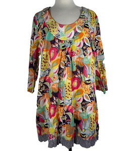 Boden Toulon Floral Women’s Tunic Top Size 14 Cotton Lightweight Colorful Spring - Picture 1 of 13