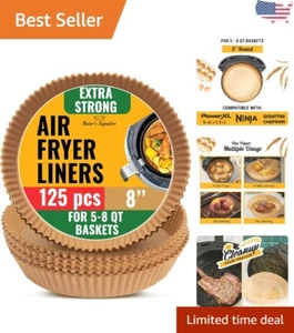 125 Disposable Air Fryer Paper Liners - Oil Proof & Versatile Cooking Companion - Picture 1 of 10