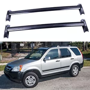 For 02-06 Honda CRV Roof Rack Cross Bar Luggage Carrier Bar Black Pair Cargo - Picture 1 of 11